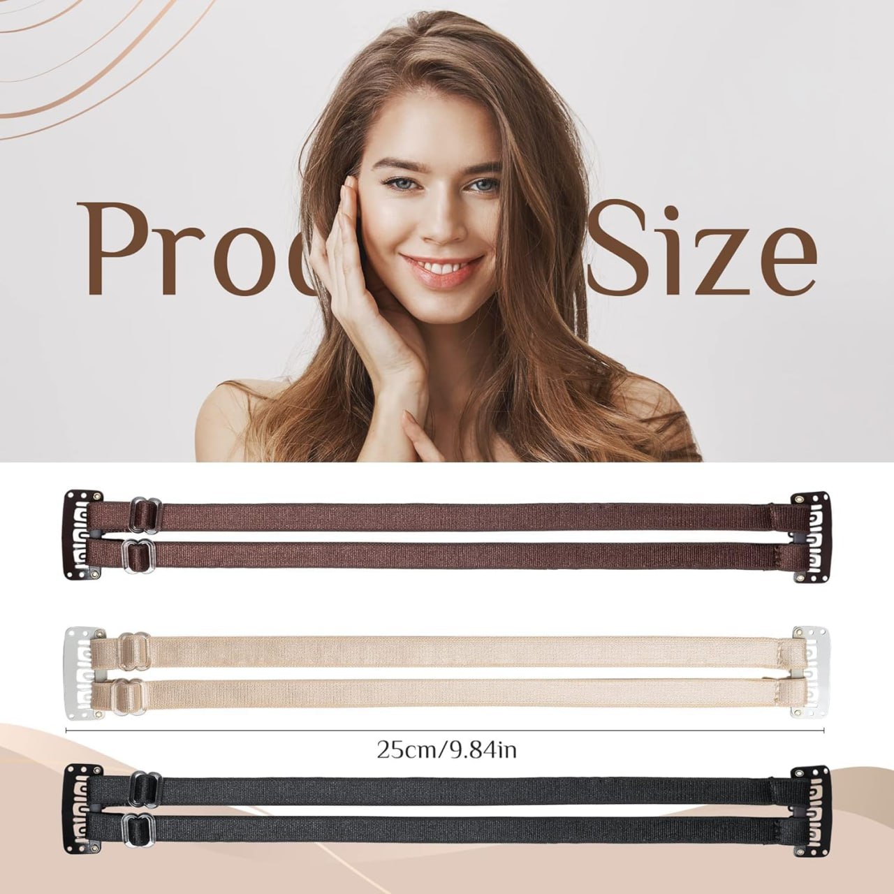 3Pcs Adjustable Invisible Face Lift Bands with Clips – Instant Facelift, Eye & Brow Lift Elastic Straps for Women