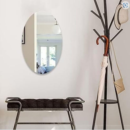 Oval Shape Self-Adhesive Sticker Mirror (20x30 cm) | Flexible Acrylic Wall Mirror for Home Decor