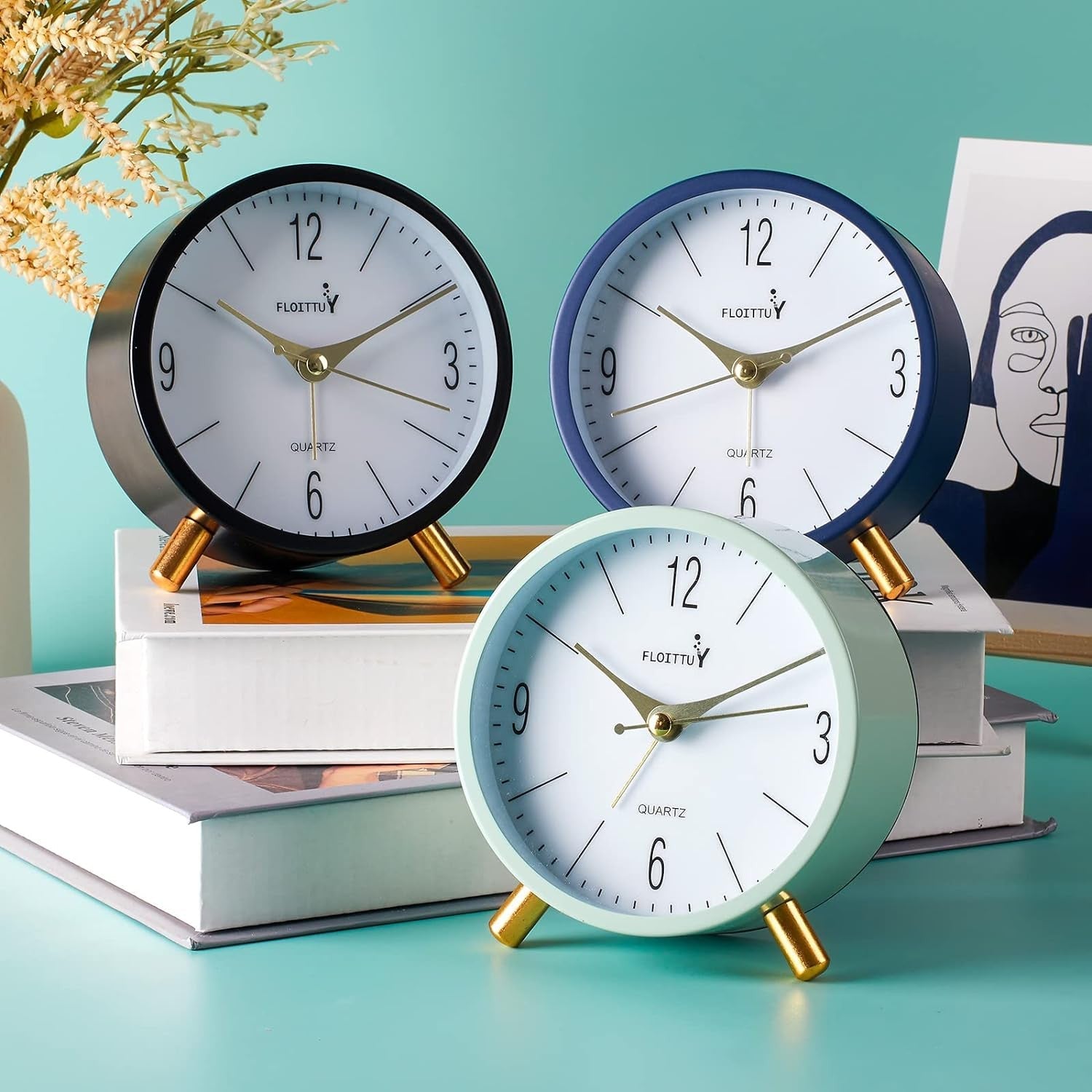 SILENT ANALOG DESK CLOCK MATT BLUE – Samanle