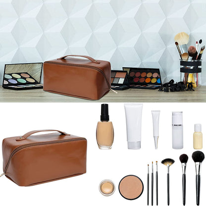 Luxury Leather Cosmetic Bag Travel Makeup Pouch