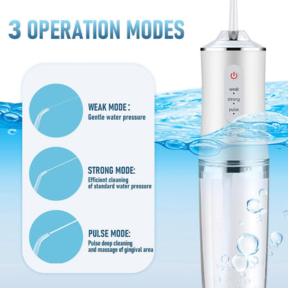 Portable Oral Irrigator Water Flosser – Rechargeable Dental Cleaner with 5 Nozzles