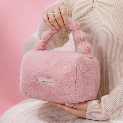 Plushie Hand Purse | Soft Faux Fur Handbag for Women | Cute Mini Shoulder Bag