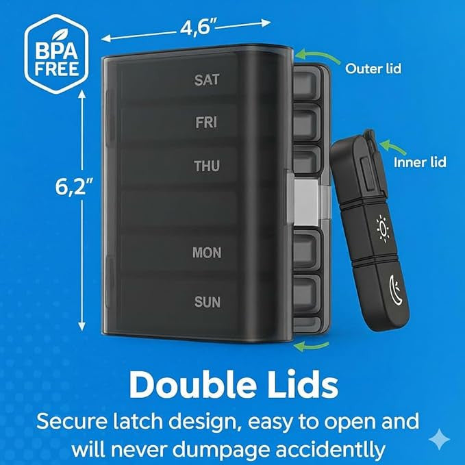Travel Medicine Box Organizer | Portable Pill Storage Case