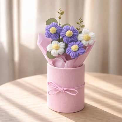 Artificial Crochet Flower Bouquet with LED Light