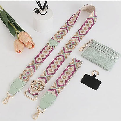 Stylish Hands-Free Phone Carry Strap with Card Holder & Zipper Purse