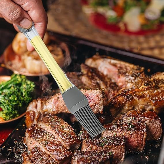 2 In 1 Silicone Oil Brush | Heat Resistant BBQ Basting Brush & Kitchen Cooking Oil Brush