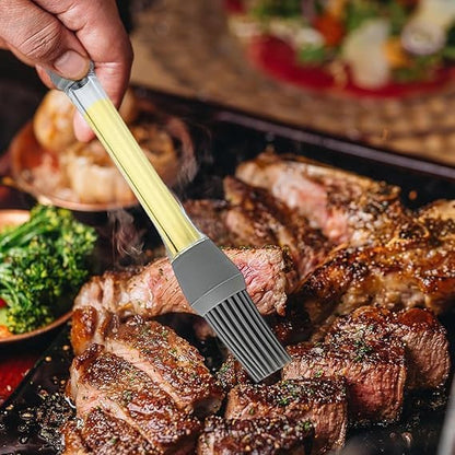2 In 1 Silicone Oil Brush | Heat Resistant BBQ Basting Brush & Kitchen Cooking Oil Brush