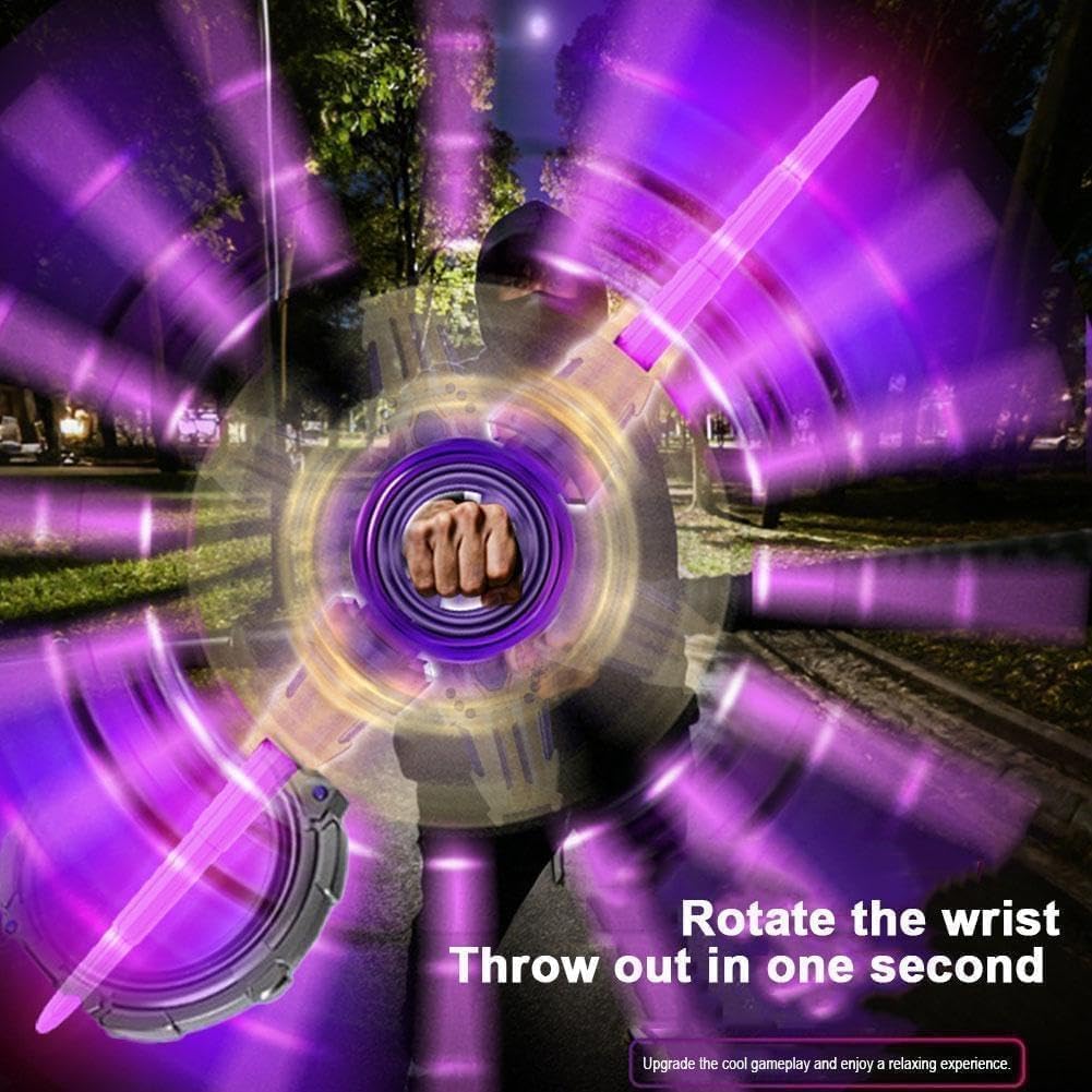 Fire Spiral LED Light Sword Toy for Kids | Double-Edged Rotating Action Sword with Sound & Lights