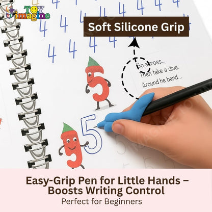 Magic Practice Copybook Set for Kids with Reusable Pen & Ink – Handwriting, Math & Drawing Learning Kit