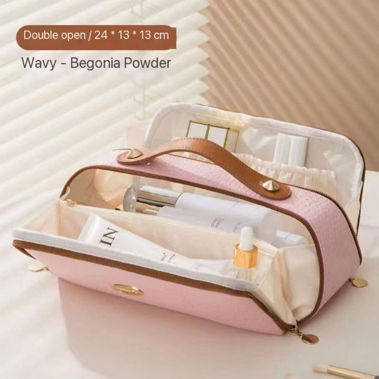 Wave Lady Purse | Stylish PU Leather Handbag for Women | Makeup & Travel Bag