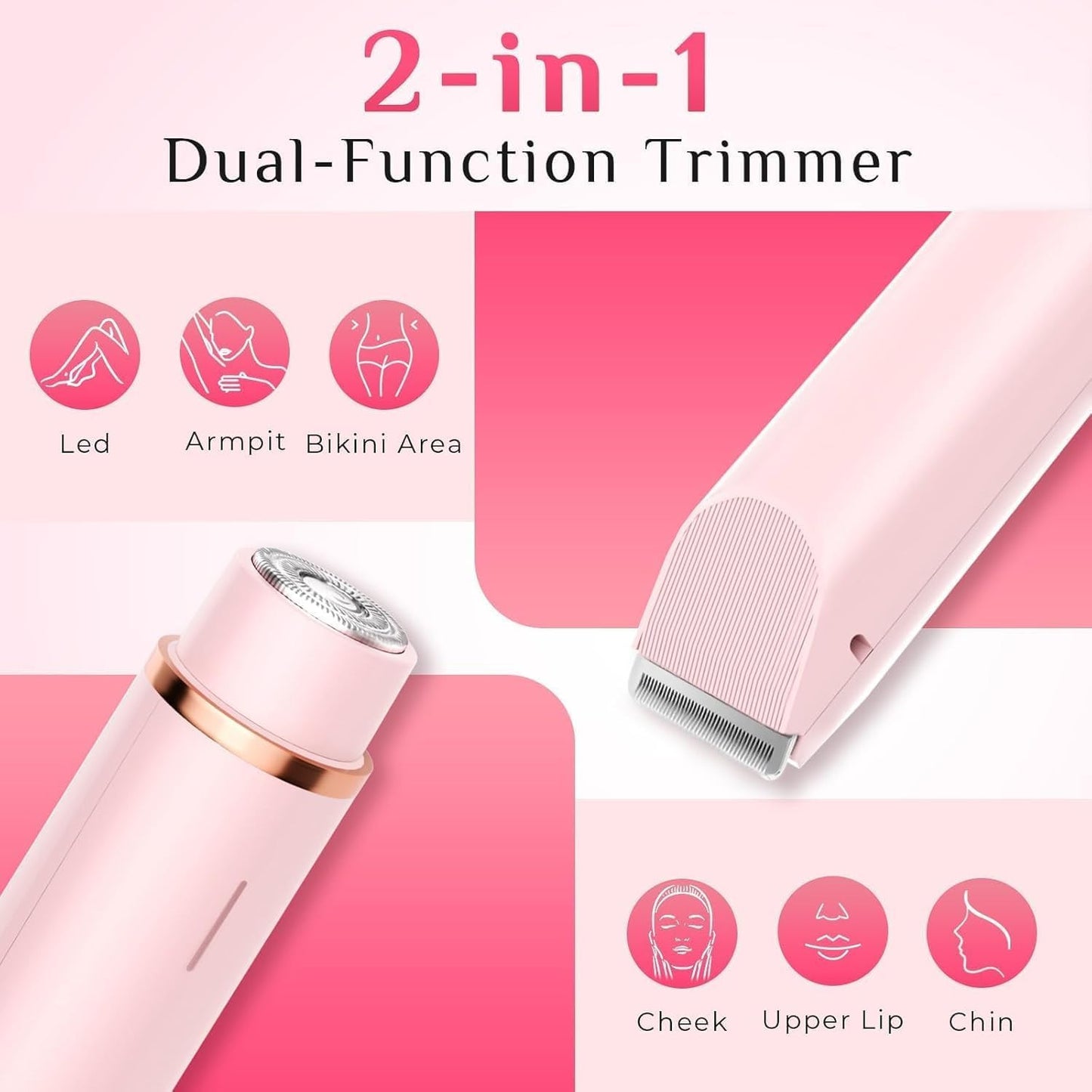 2 in 1 Women Electric Trimmer & Shaver | USB Rechargeable Hair Remover