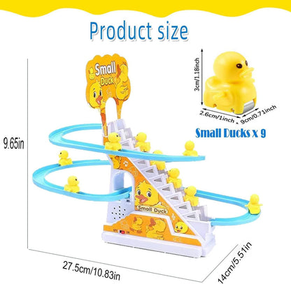 Small Duck Climbing Stairs Toy with Music & Lights – Duck Track Escalator Toy for Kids (3 Ducks Included)