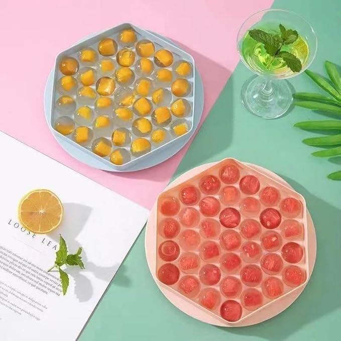 Round Ice Ball Tray – Silicone Ice Cube & Lollipop Mold for Juice, Whisky, Chocolate & Multipurpose Use