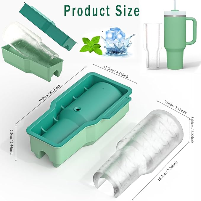 Silicone Ice Stick Mold for Bottles & Tumblers | Easy-Release Ice Cube Freezer Tray with Lid