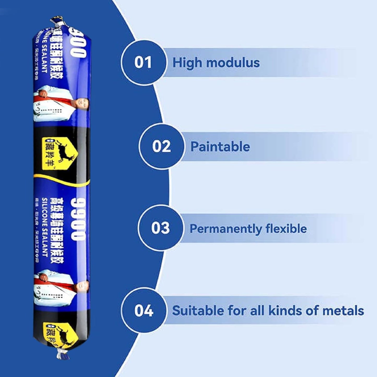Silicone Waterproof Sealant 9900 – High Strength Leak Proof Adhesive for Bathroom, Kitchen & Roof