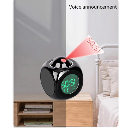 LCD Projection Alarm Clock with LED Display – Digital Time Projector & Temperature Display