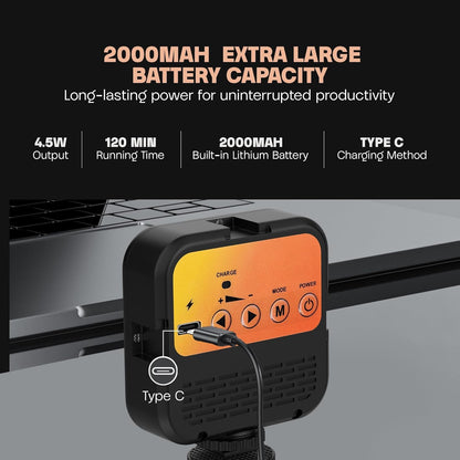 LED Pocket Video Mobile Light RGB | Rechargeable Mini LED Camera Light for Video & Photography