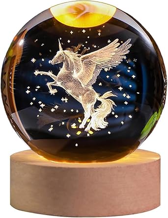 3D Galaxy Crystal Ball Night Lamp, Solar System Crystal Ball Night Light
