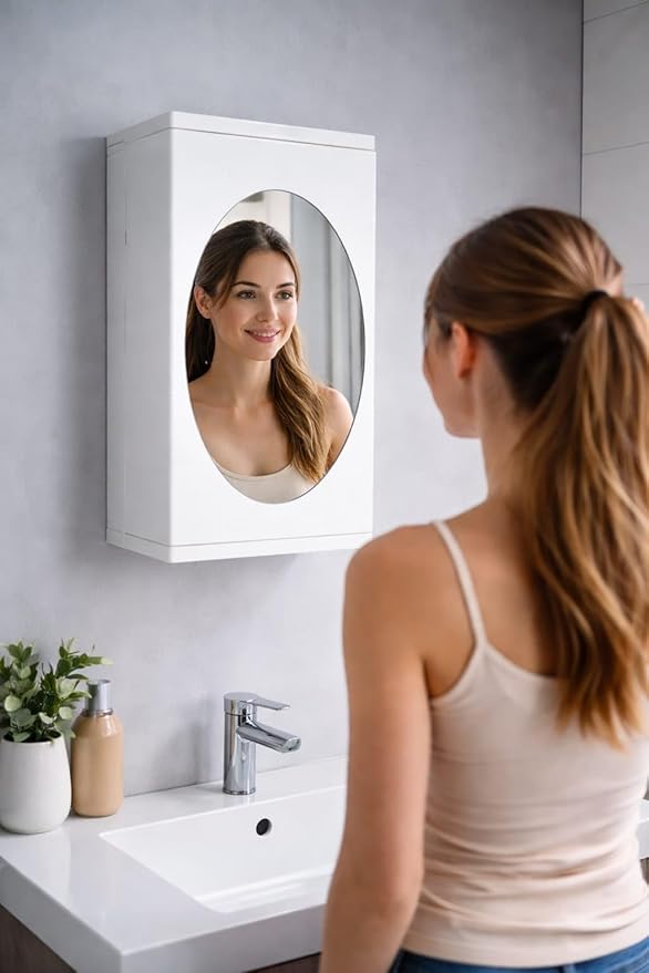 Wall Mounted Bathroom Cabinet with Mirror | Modern Storage Organizer for Bathroom