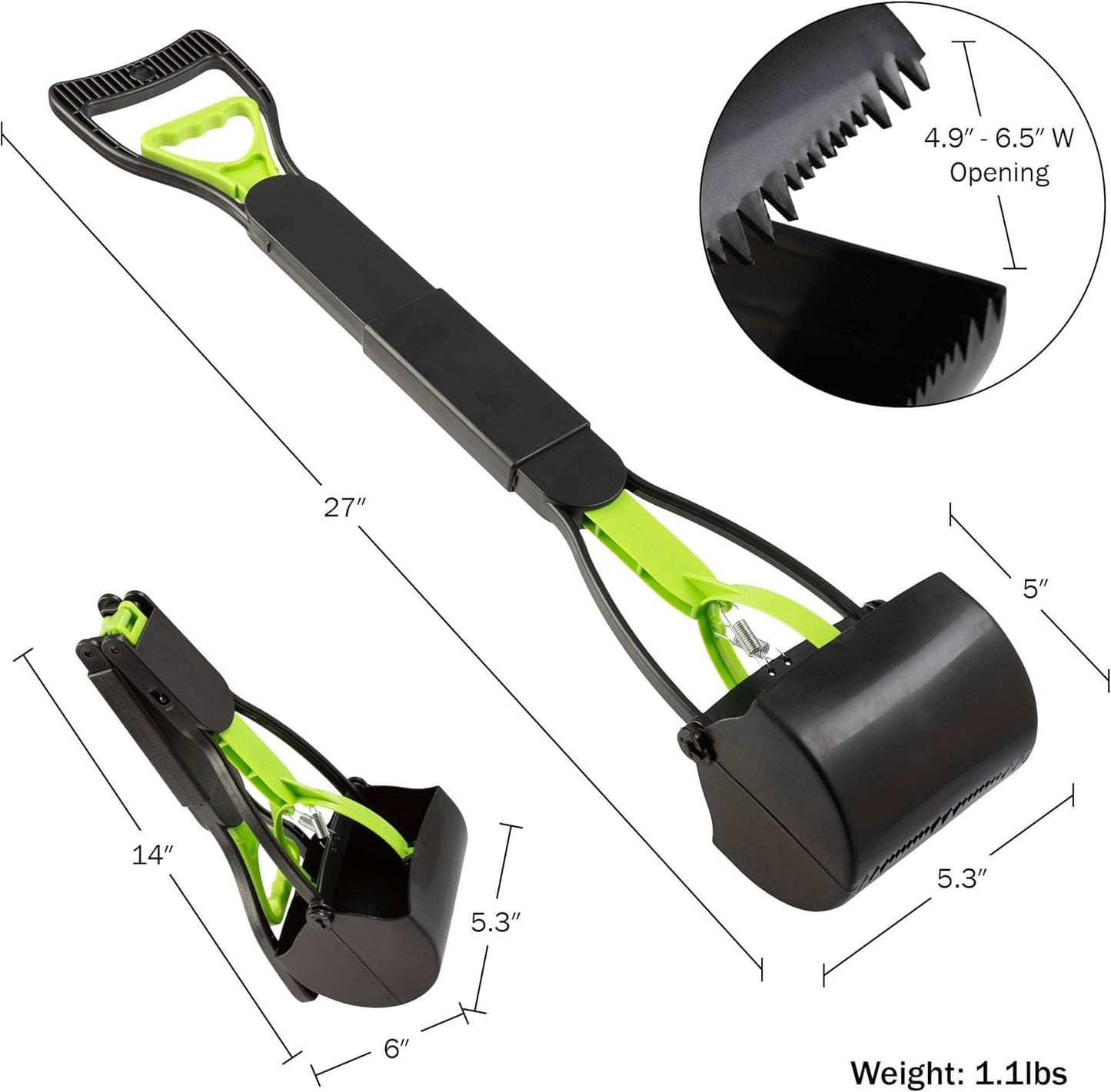 Pooper Scooper - Foldable Cat and Dog Poop Scoop with Ergonomic Handle