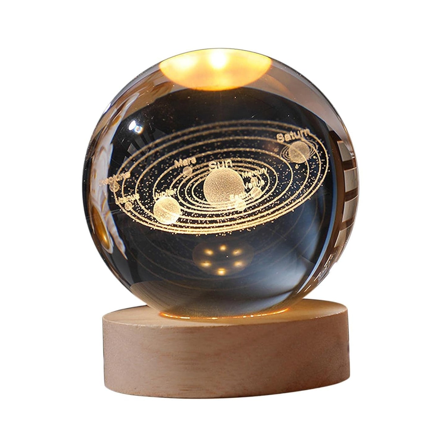 3D Galaxy Crystal Ball Night Lamp, Solar System Crystal Ball Night Light