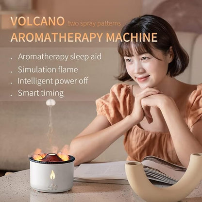 Volcano Flame Humidifier – 3D Fire Effect Aroma Diffuser & Air Purifier