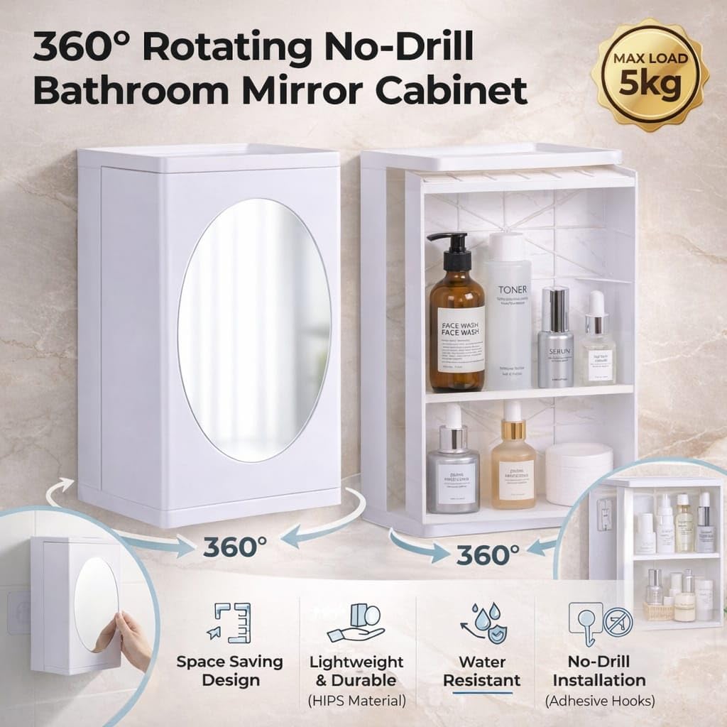 Wall Mounted Bathroom Cabinet with Mirror | Modern Storage Organizer for Bathroom