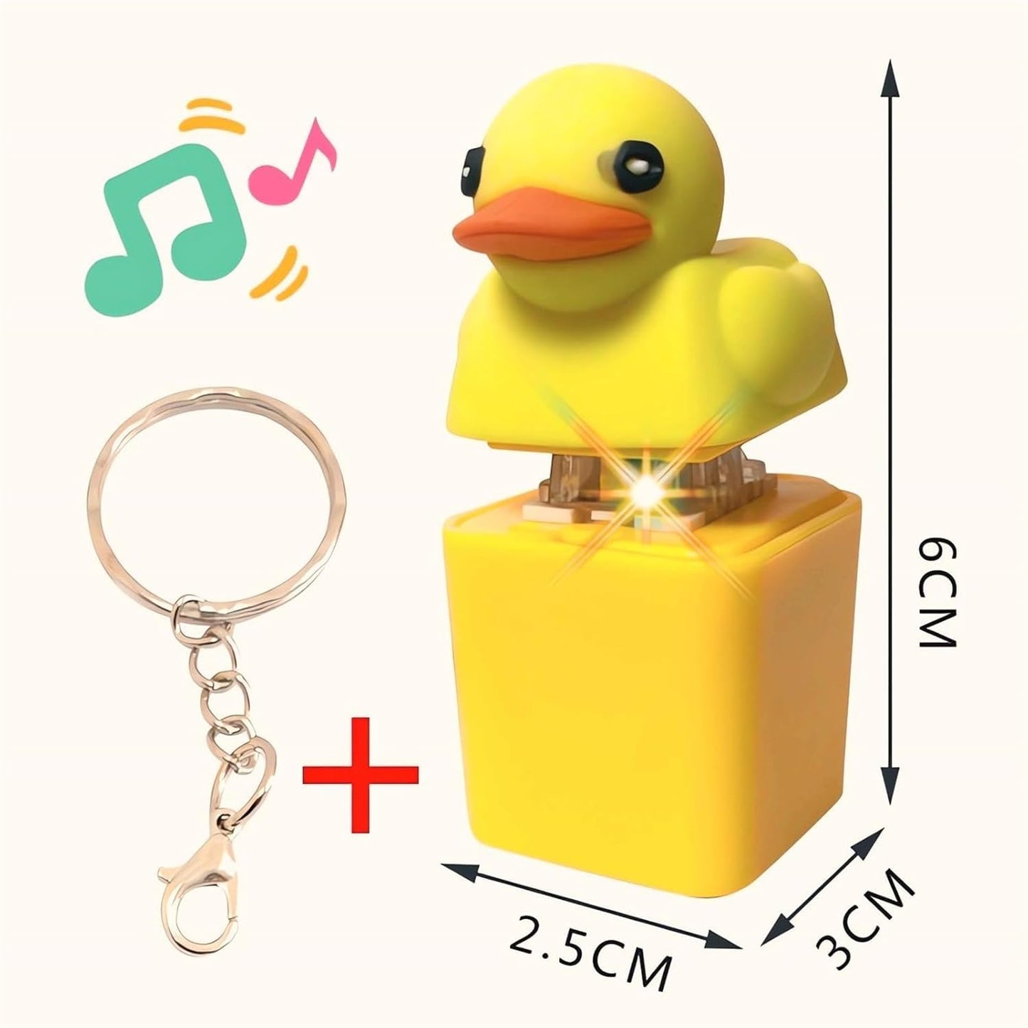 Duck LED Keychain with Sound | Cute Duck Sound Keychain Toy for Kids & Gift