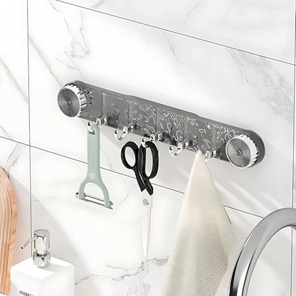 Transparent Suction 5 Hook Self Adhesive Wall Hook Rack