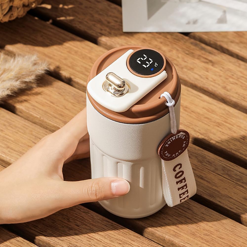 Smart Temperature Display Travel Coffee Mug | Double Wall Stainless Steel Thermal Cup 460ML