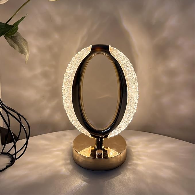 Oval Crystal LED Table Lamp | Touch Sensor Night Light for Home & Office