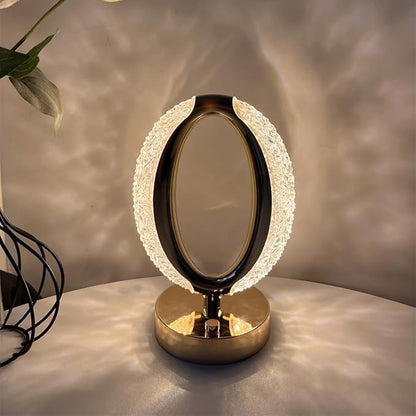 Oval Crystal LED Table Lamp | Touch Sensor Night Light for Home & Office