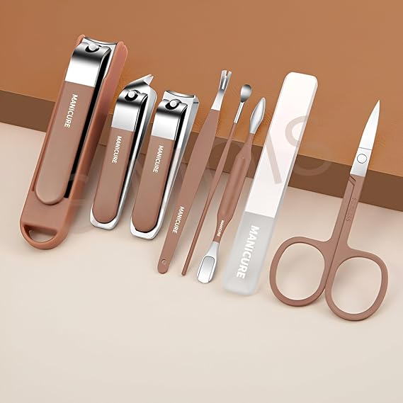 8-in-1 Manicure Pedicure Kit | Professional Nail Clipper Set with Travel Case