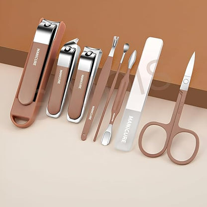 8-in-1 Manicure Pedicure Kit | Professional Nail Clipper Set with Travel Case