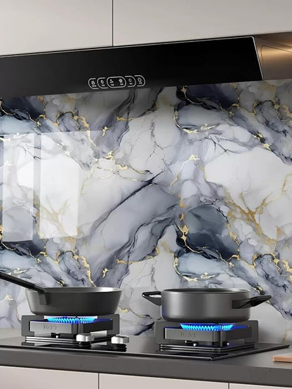 Grey & White with Gold Veins – Self Adhesive Marble Foil Wallpaper | Size: 60 × 200 cm