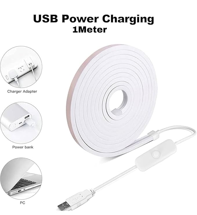 Warm White Neon LED Strip Light 1 Meter – Waterproof Flexible Rope Light