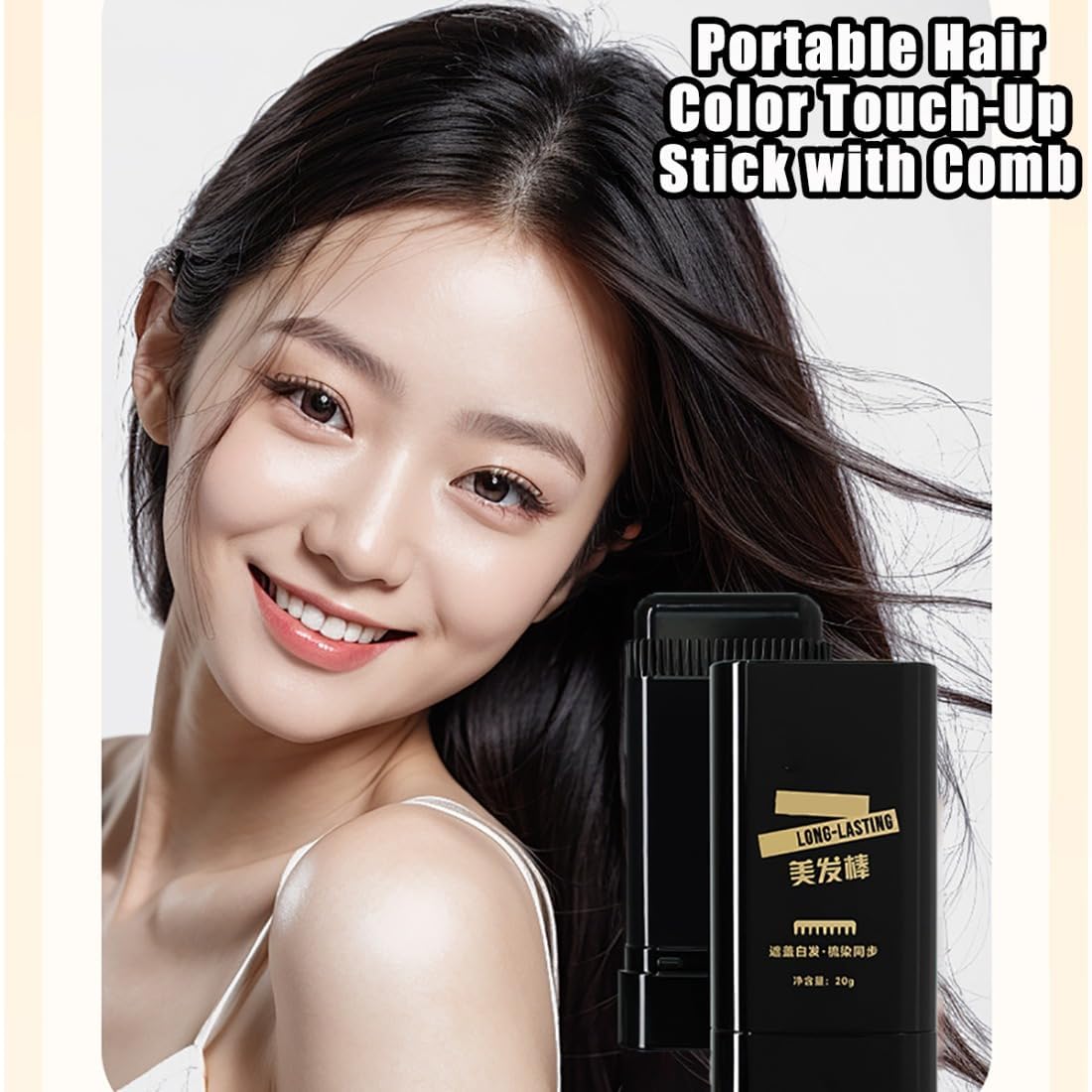 2 in 1 Instant Hair Color Stick | Waterproof Hair Dye Comb for White Hair Coverage