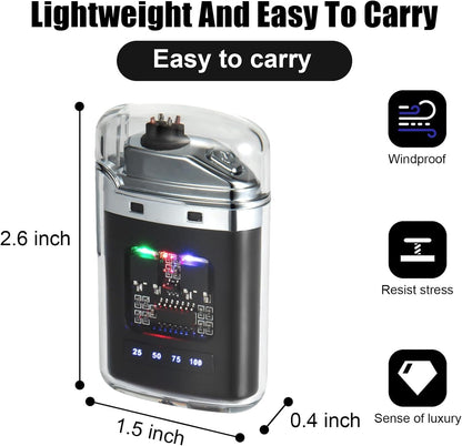 Rechargeable Dual Arc Plasma Lighter with LED Display – Windproof USB Electric Lighter
