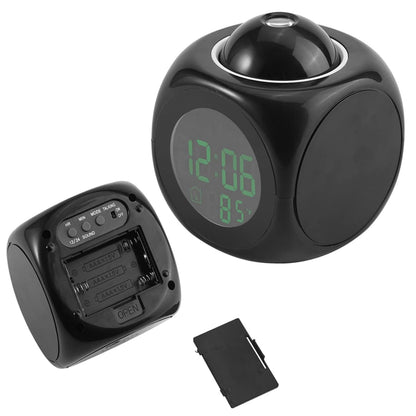 LCD Projection Alarm Clock with LED Display – Digital Time Projector & Temperature Display