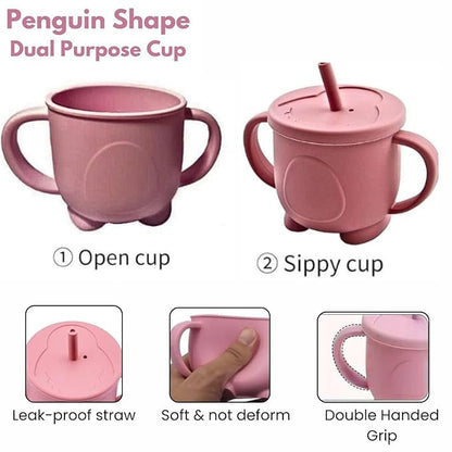 6 PCS Silicone Baby Feeding Set | BPA Free Baby Dinner Set with Bib, Plate, Bowl, Cup & Spoon