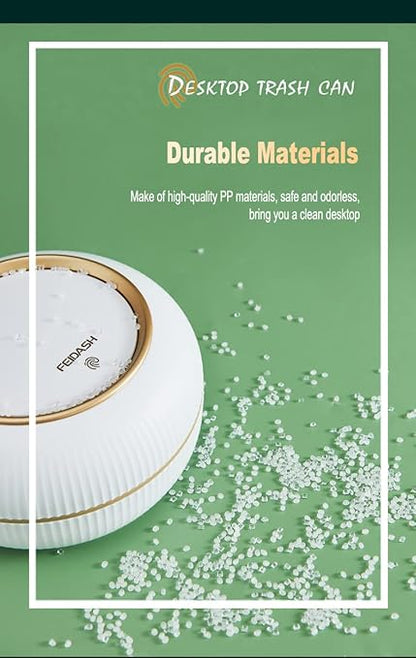 Luxury Round Desktop Dustbin with Lid – Modern Minimal Design (New Round Shape)