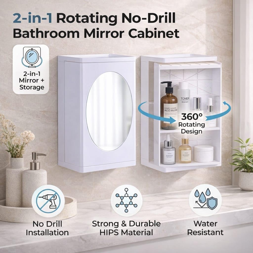 Wall Mounted Bathroom Cabinet with Mirror | Modern Storage Organizer for Bathroom