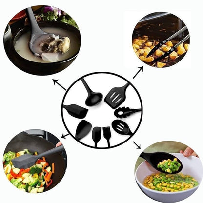 Premium 12 PCS Silicone Kitchen Utensils Set with Wooden Handle & Holder