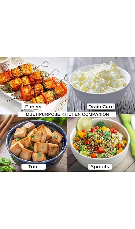Stainless Steel Paneer Maker with Strainer & Lid