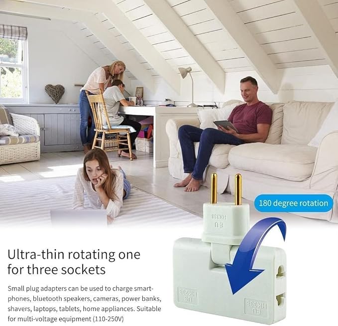 3 in 1 Rotatable Plug Adapter | Foldable Multi Socket Adapter