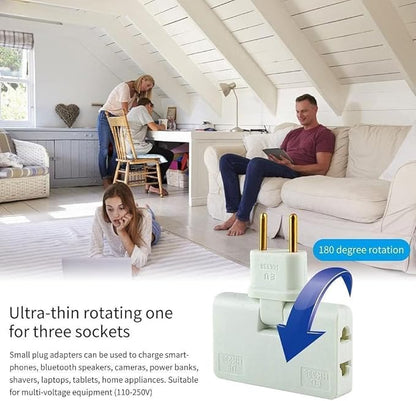 3 in 1 Rotatable Plug Adapter | Foldable Multi Socket Adapter