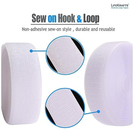 Velcro Strip Roll 5 Meter | Self Adhesive Hook Loop Tape | Strong Grip Fastener Tape