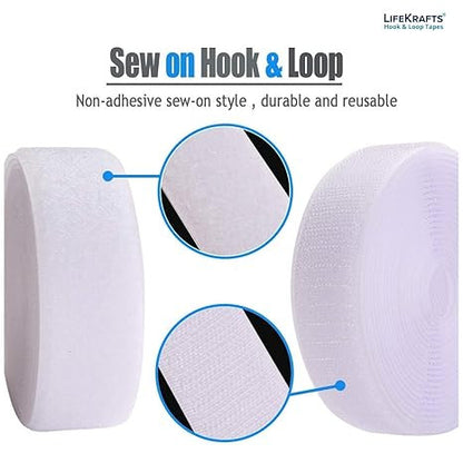 Velcro Strip Roll 5 Meter | Self Adhesive Hook Loop Tape | Strong Grip Fastener Tape