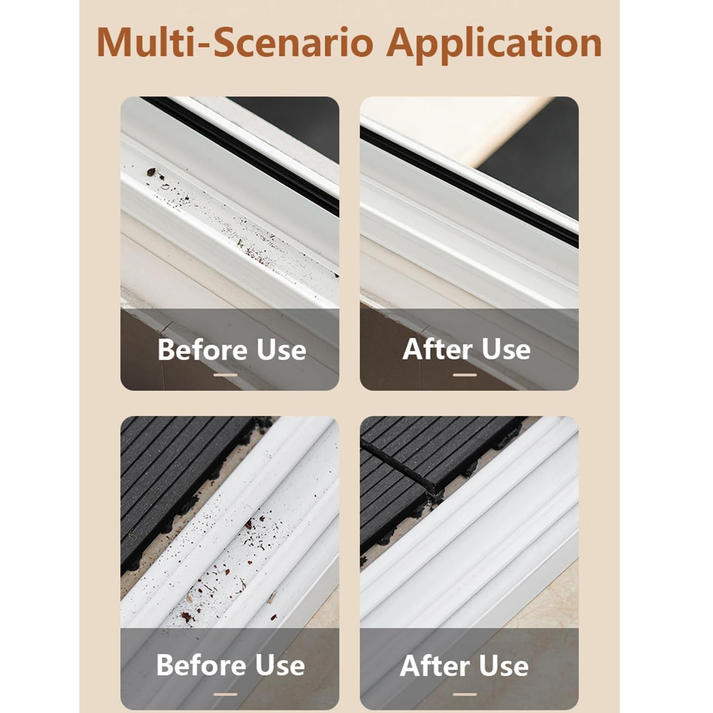 Snail Shape Window Cleaning Brush | Groove & Window Track Cleaner | Multipurpose Cleaning Tool