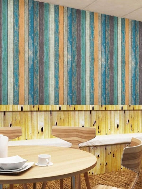 Wall sticker & PVC Self-Adhesive Wallpaper (45 x 500 cm) (Wooden)